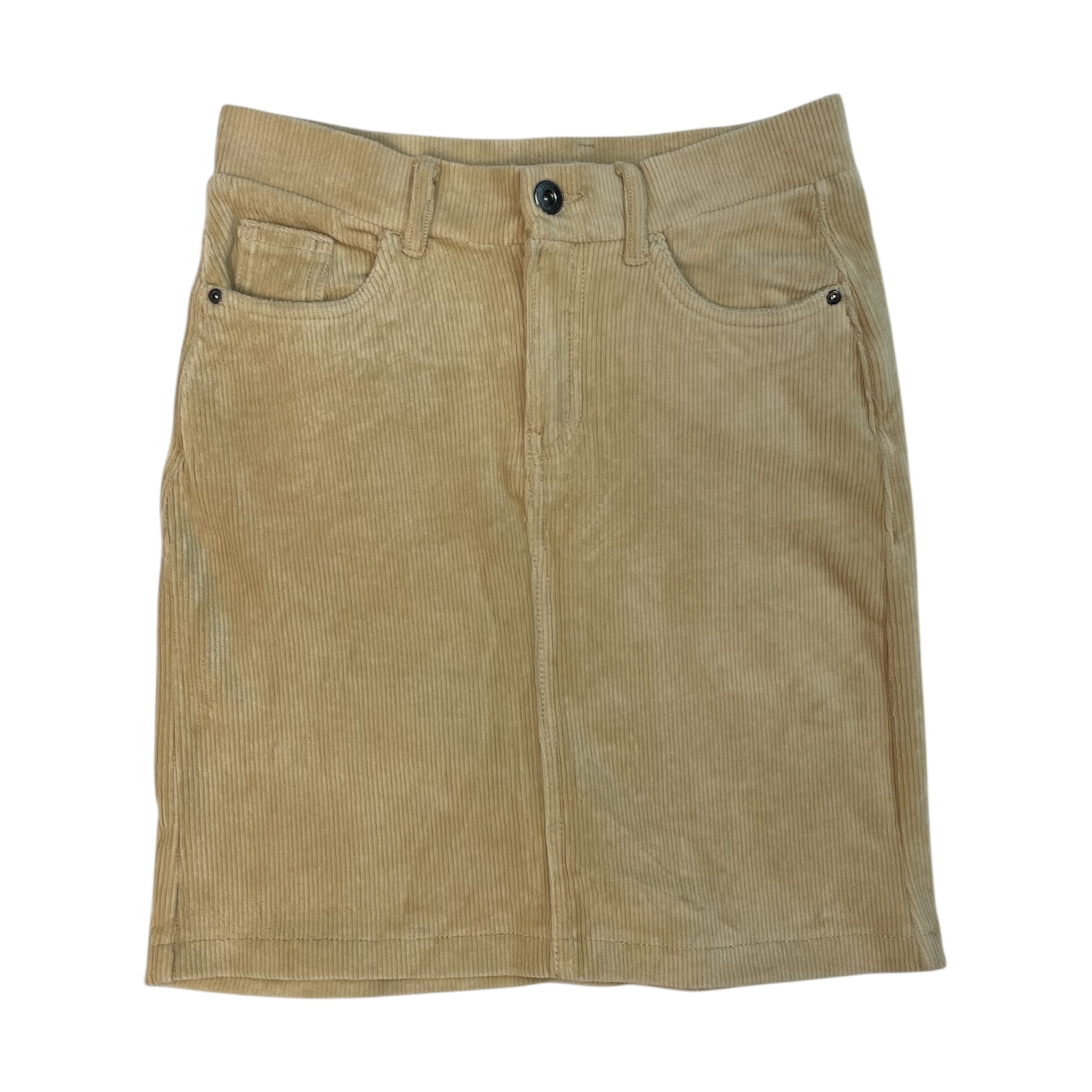 Vintage Beige Corduroy Skirt by UP Fashion | Best Fit UK 6-8