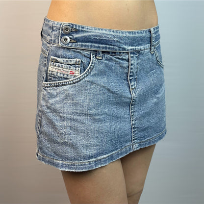 Y2K Exception Outfit Denim Mini Skirt | Best Fit UK 6-8