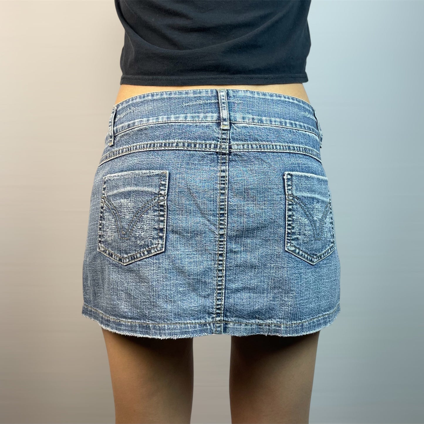 Y2K Exception Outfit Denim Mini Skirt | Best Fit UK 6-8