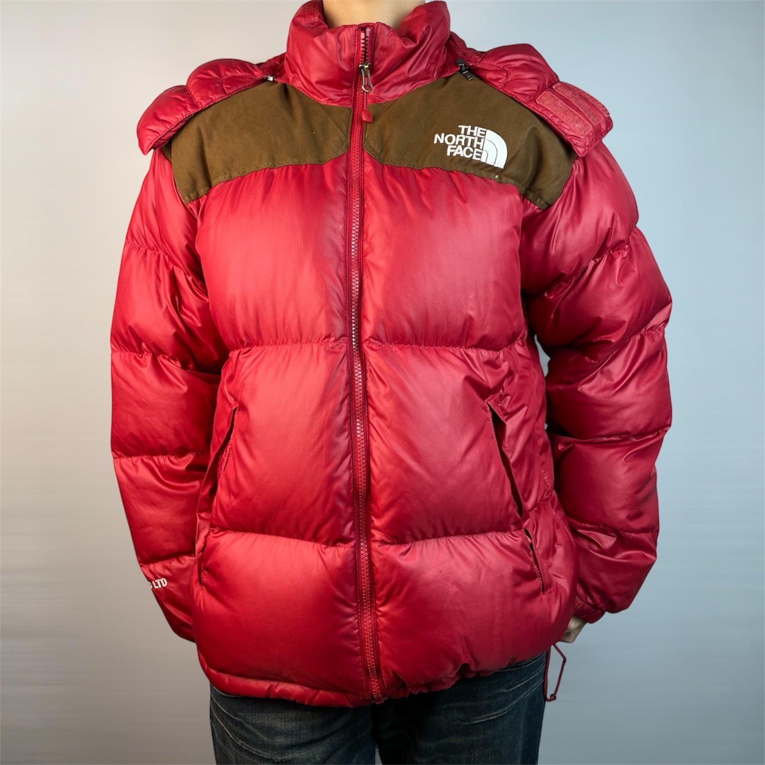 Rare Authentic The North Face Nuptse Alpha 700 LTD Down Jacket FW2011 (Red / Dark Oak) | Size M