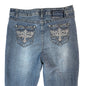 Vintage Y2K One Jane Bootcut Jeans with Embroidered Cross Pockets | size UK 10
