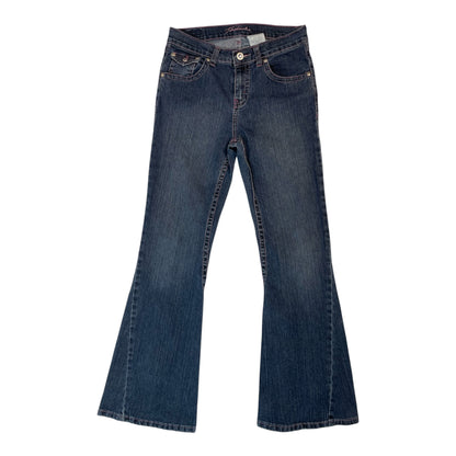 Vintage Y2K Jordache Bootcut Jeans with Pink Stitch & Gem Buttons | Best Fit UK 6