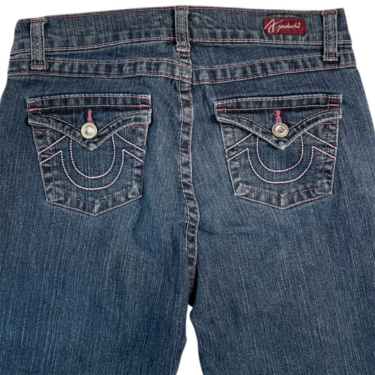 Vintage Y2K Jordache Bootcut Jeans with Pink Stitch & Gem Buttons | Best Fit UK 6