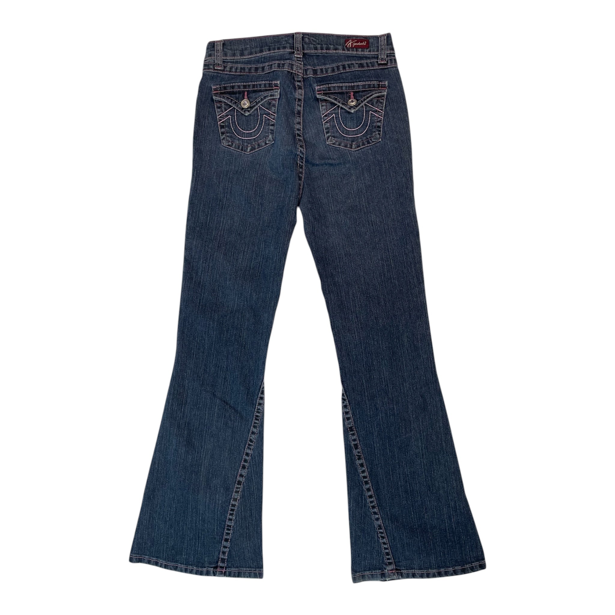 Vintage Y2K Jordache Bootcut Jeans with Pink Stitch & Gem Buttons | Best Fit UK 6