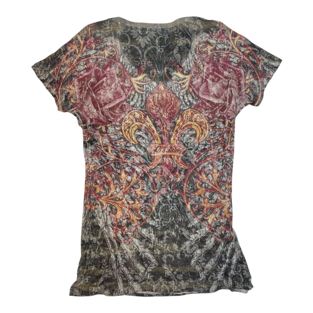 Vintage Daytrip Rhinestone Fleur-De-Lis Tee | Size S / UK 8