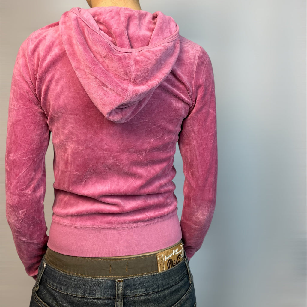 Authentic Juicy Couture Velour Zip Pink Hoodie | Best Fit UK 8
