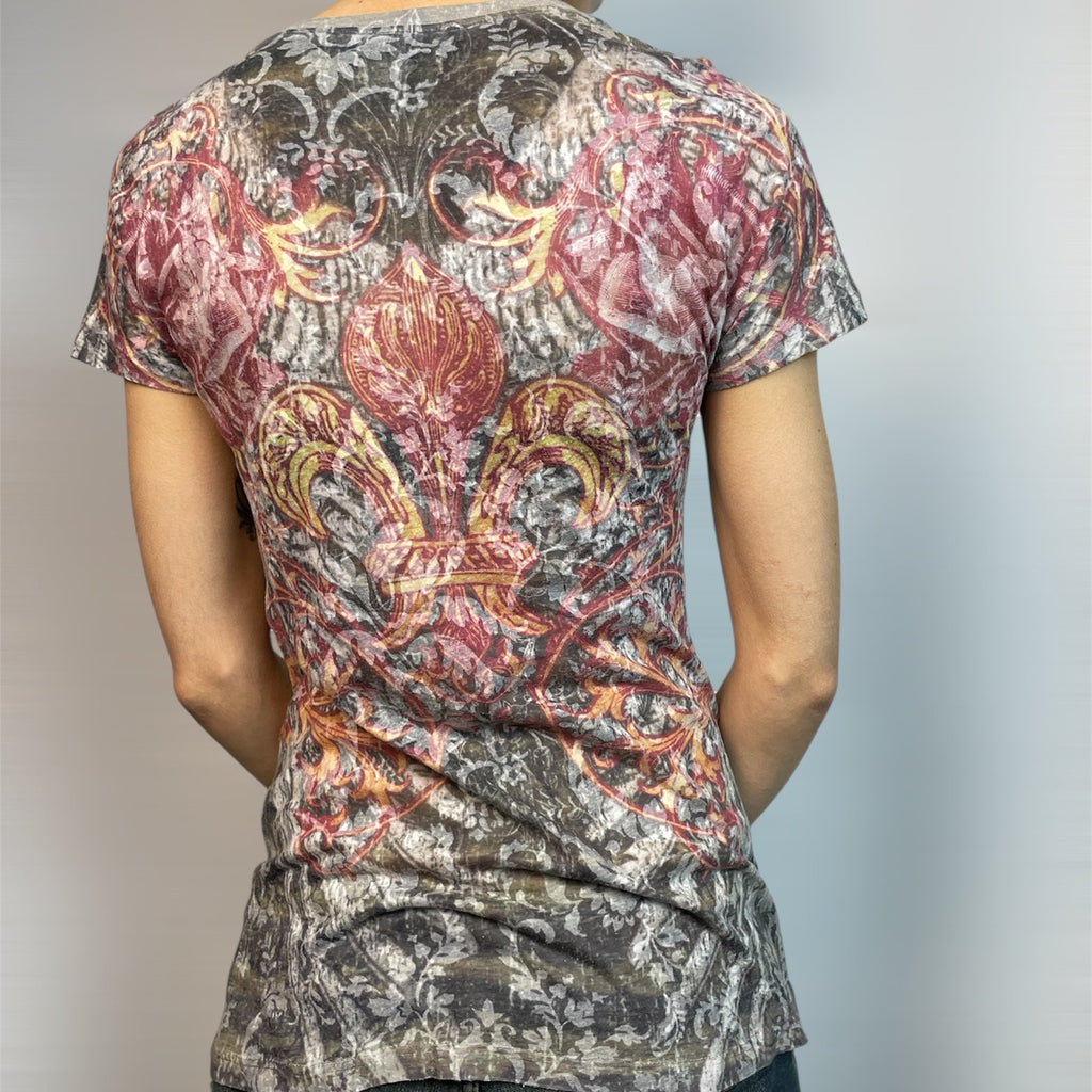 Vintage Daytrip Rhinestone Fleur-De-Lis Tee | Size S / UK 8