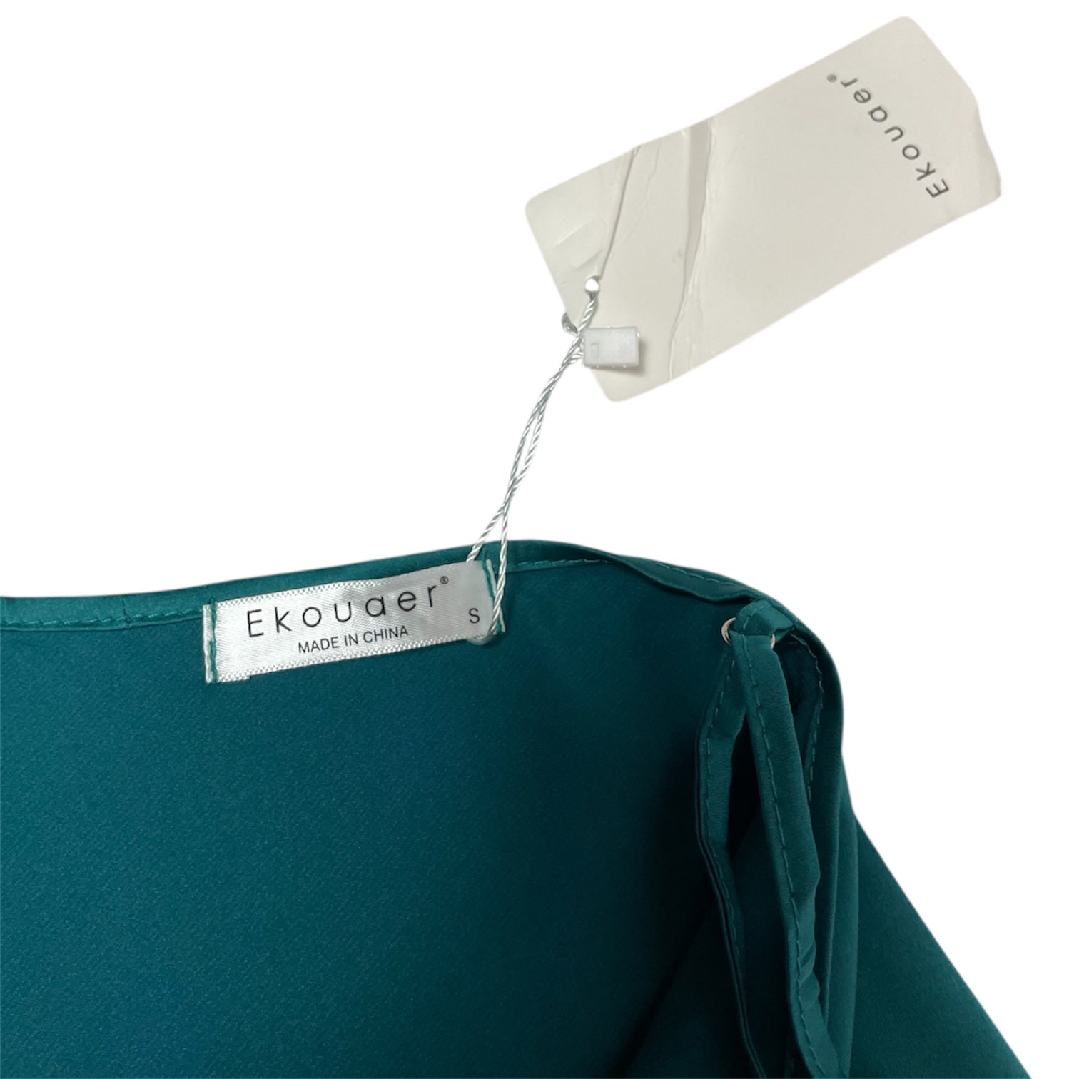 Ekouaer Emerald Green Satin Slip Dress | Size S / UK 8