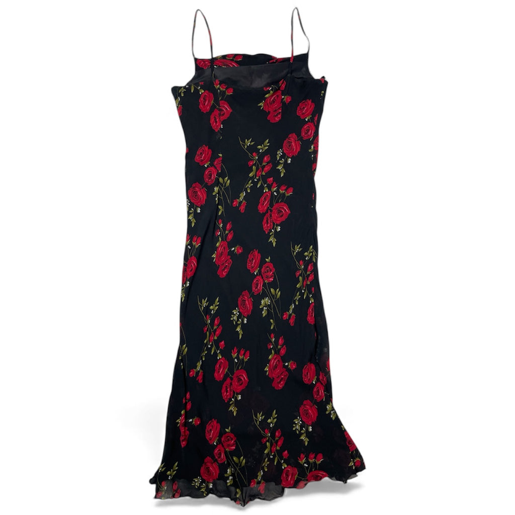 Vintage Moda Aliss Rose Print Cowl Neck Slip Dress | Best Fit UK 8