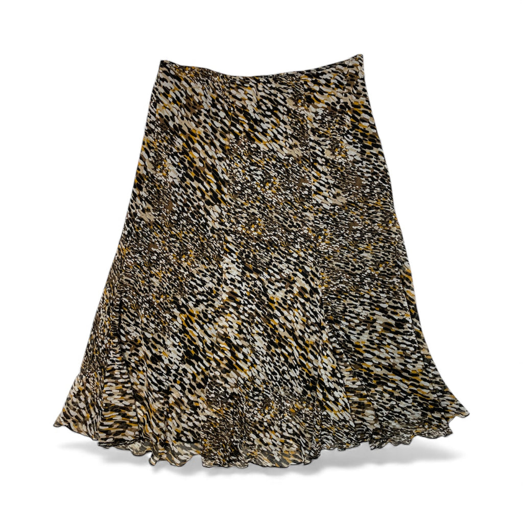 Spense Abstract Pleated Midi Skirt | Size M / UK 10-12