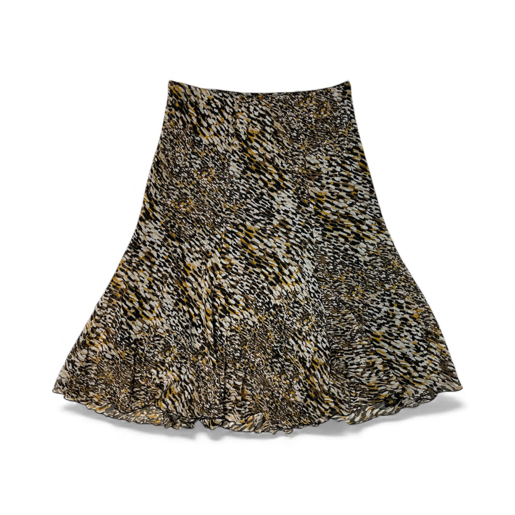 Spense Abstract Pleated Midi Skirt | Size M / UK 10-12