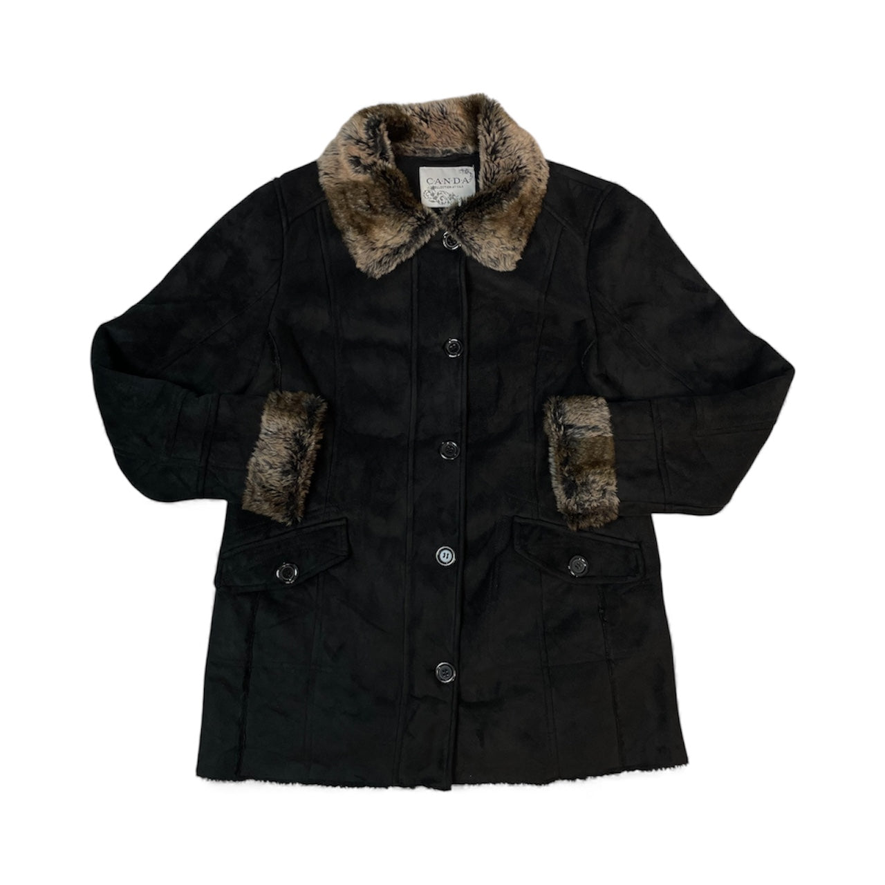 Vintage C&A Canda Faux Suede Shearling Coat | Best Fit UK 10-12
