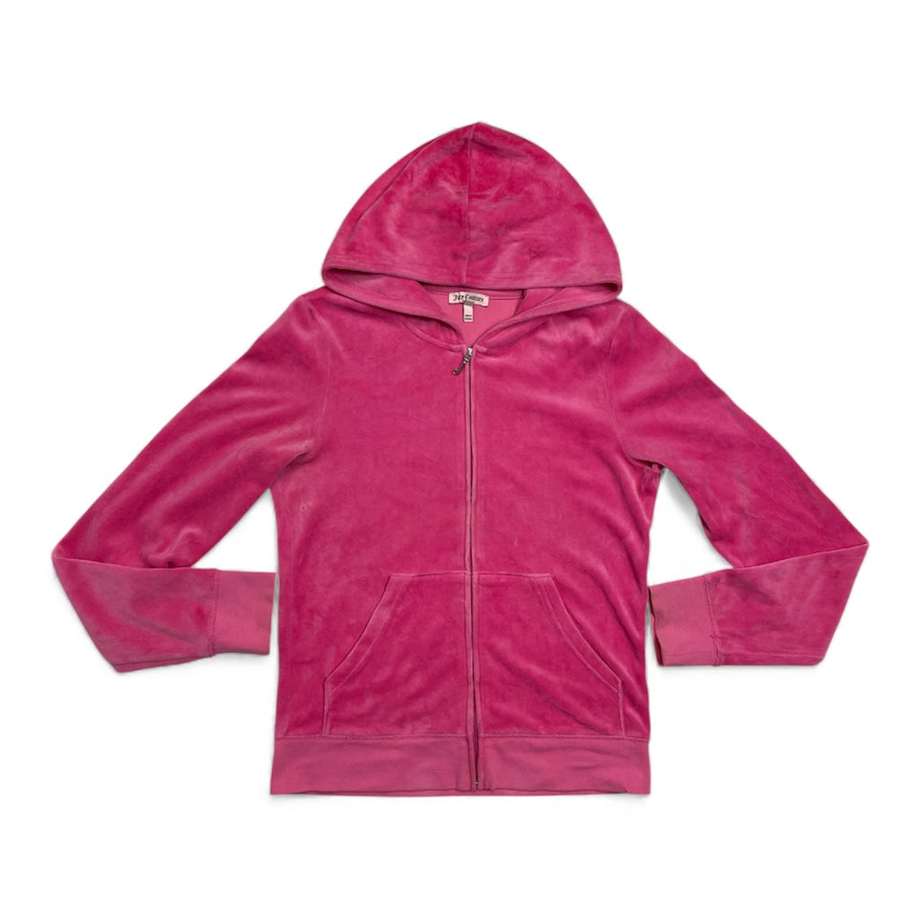 Y2K Juicy Couture Pink Velour Zip Hoodie | Best Fit Size UK 10