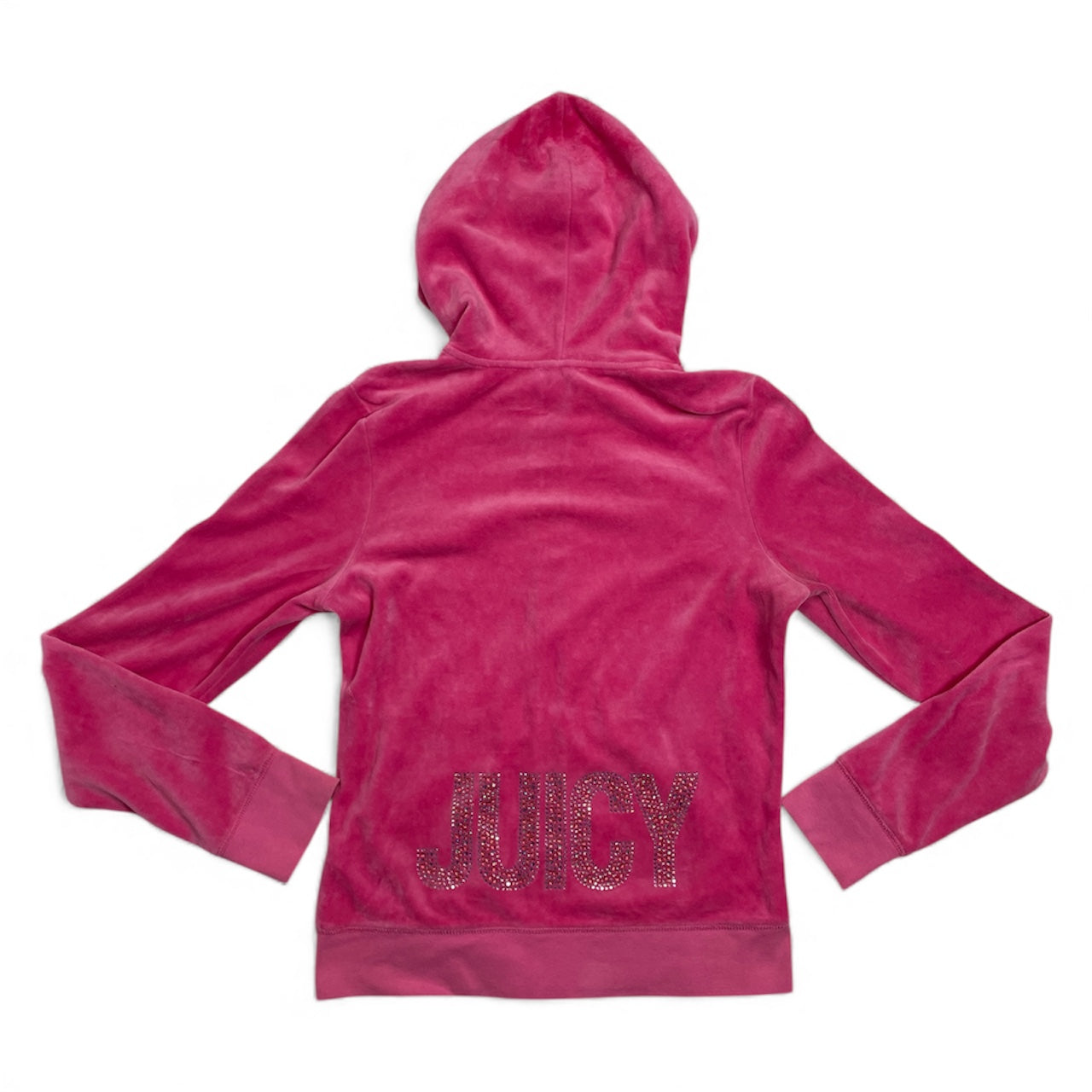 Y2K Juicy Couture Pink Velour Zip Hoodie | Best Fit Size UK 10
