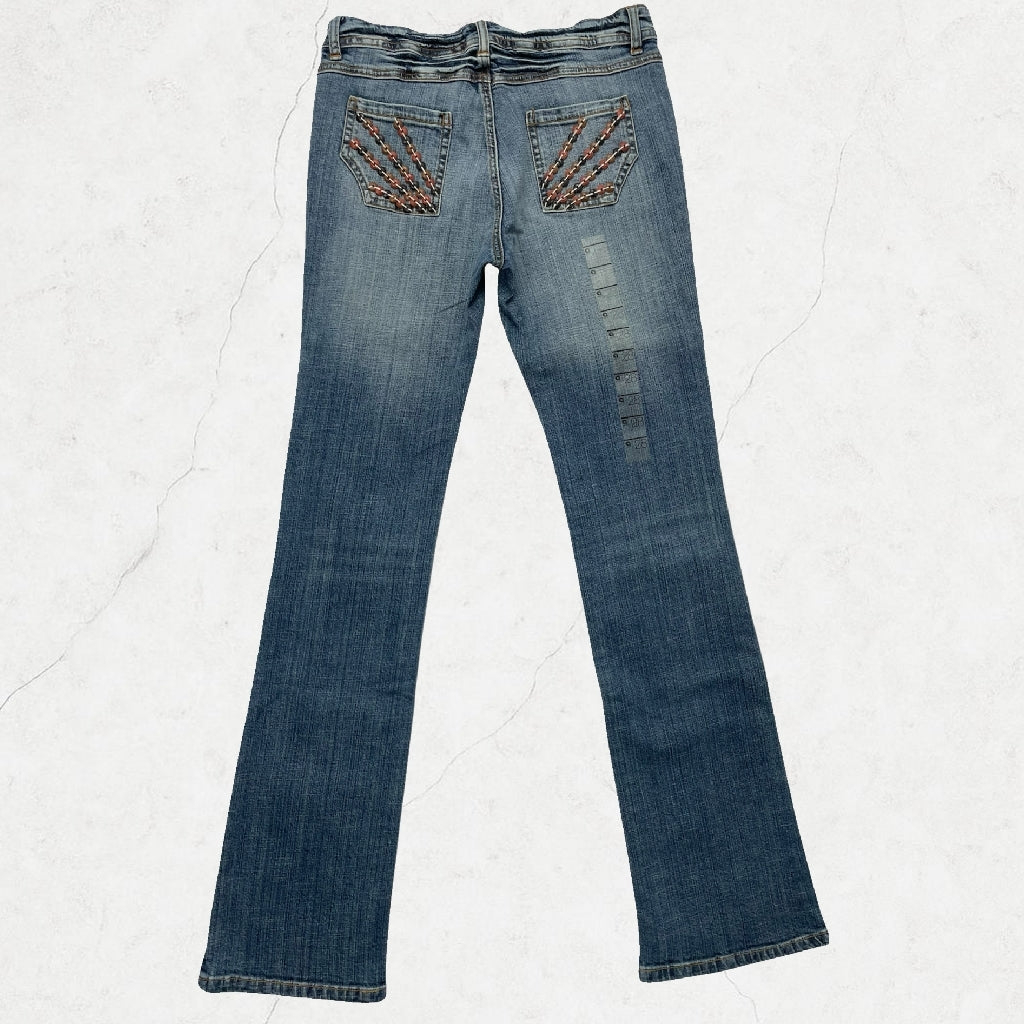 Y2K akdmks Beaded Bootcut Jeans - Deadstock W28 (UK 8)