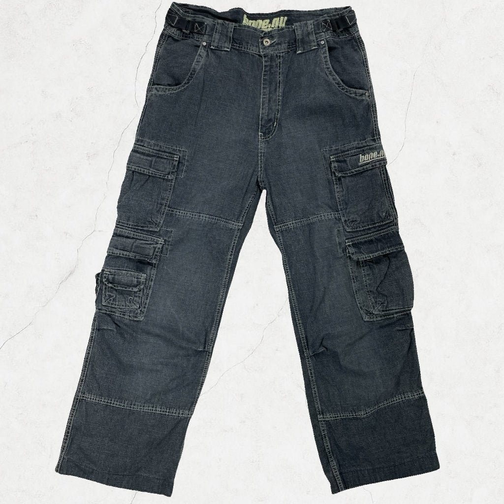Bone.ny USA Y2K Cargo Jeans – W34 L30 (Men’s) / UK 14 (Women’s Regular Fit)