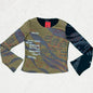 Vintage Custo Barcelona Long Sleeve Map Print Top Y2K