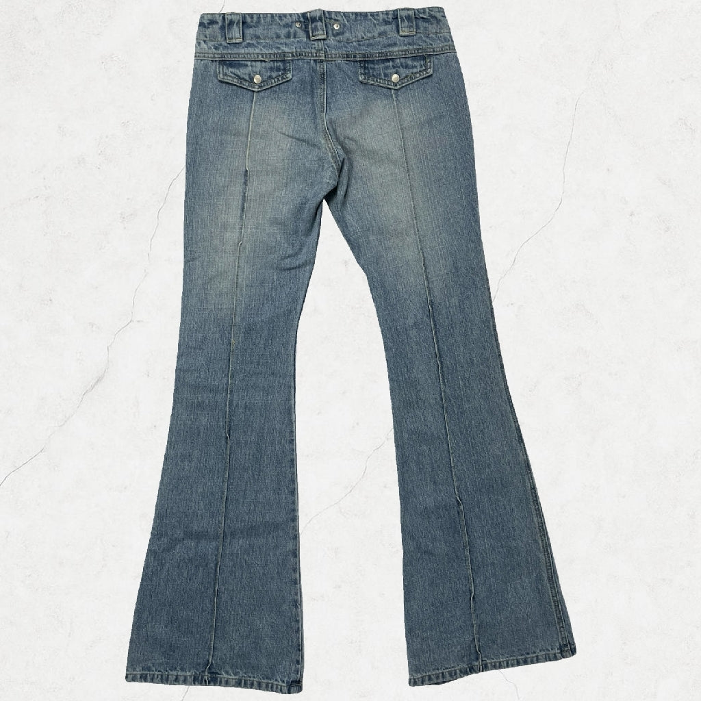 GOOD SHOW Deadstock Y2K Flare Jeans - W30.7 / UK 8-10