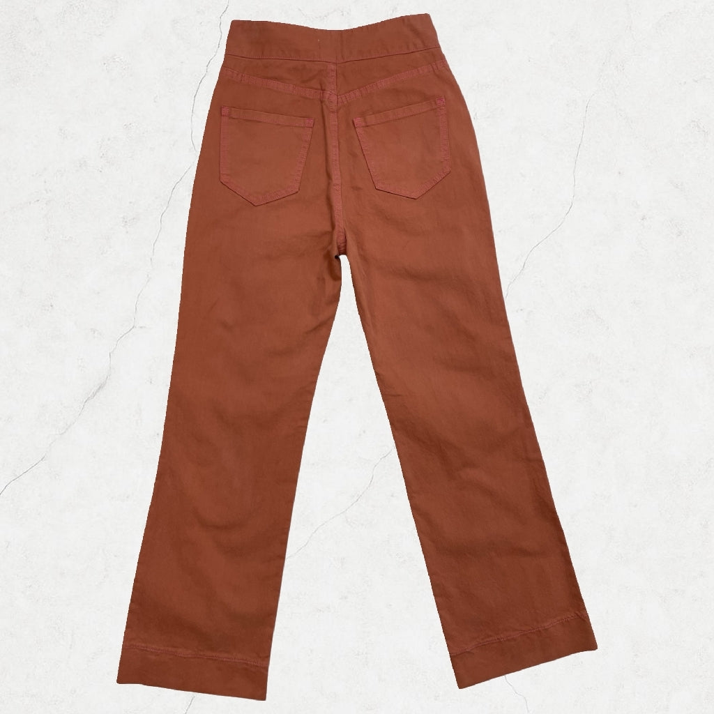 Kate Spade NY Heart-Zip Straight-Leg Pants (Rust Pink) - UK 4 / Tag 23 - Sourced from Japan
