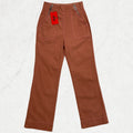 Kate Spade NY Heart-Zip Straight-Leg Pants (Rust Pink) - UK 4 / Tag 23 - Sourced from Japan