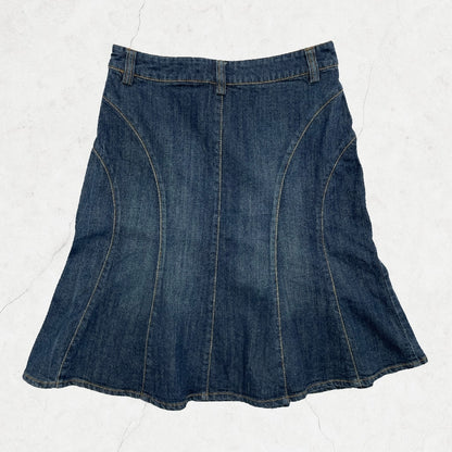 Y2K Cheer Panelled Denim Midi Skirt - W28" (UK 10)
