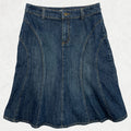 Y2K Cheer Panelled Denim Midi Skirt - W28" (UK 10)