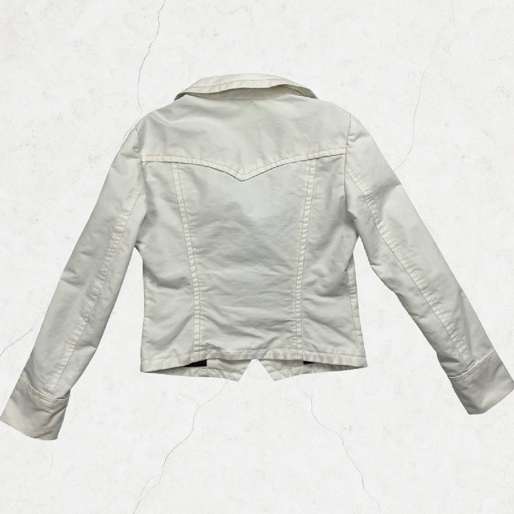 Miss Sixty White Cropped Heart Pocket Blazer Jacket - UK 6-8