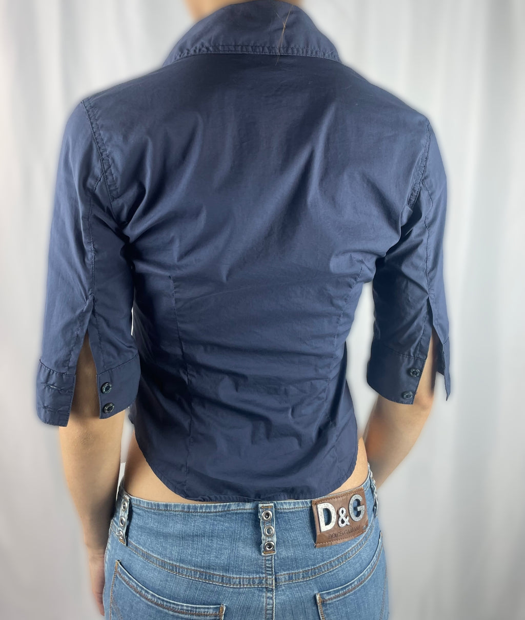 Vintage Moschino Jeans Fitted Shirt - Navy Blue