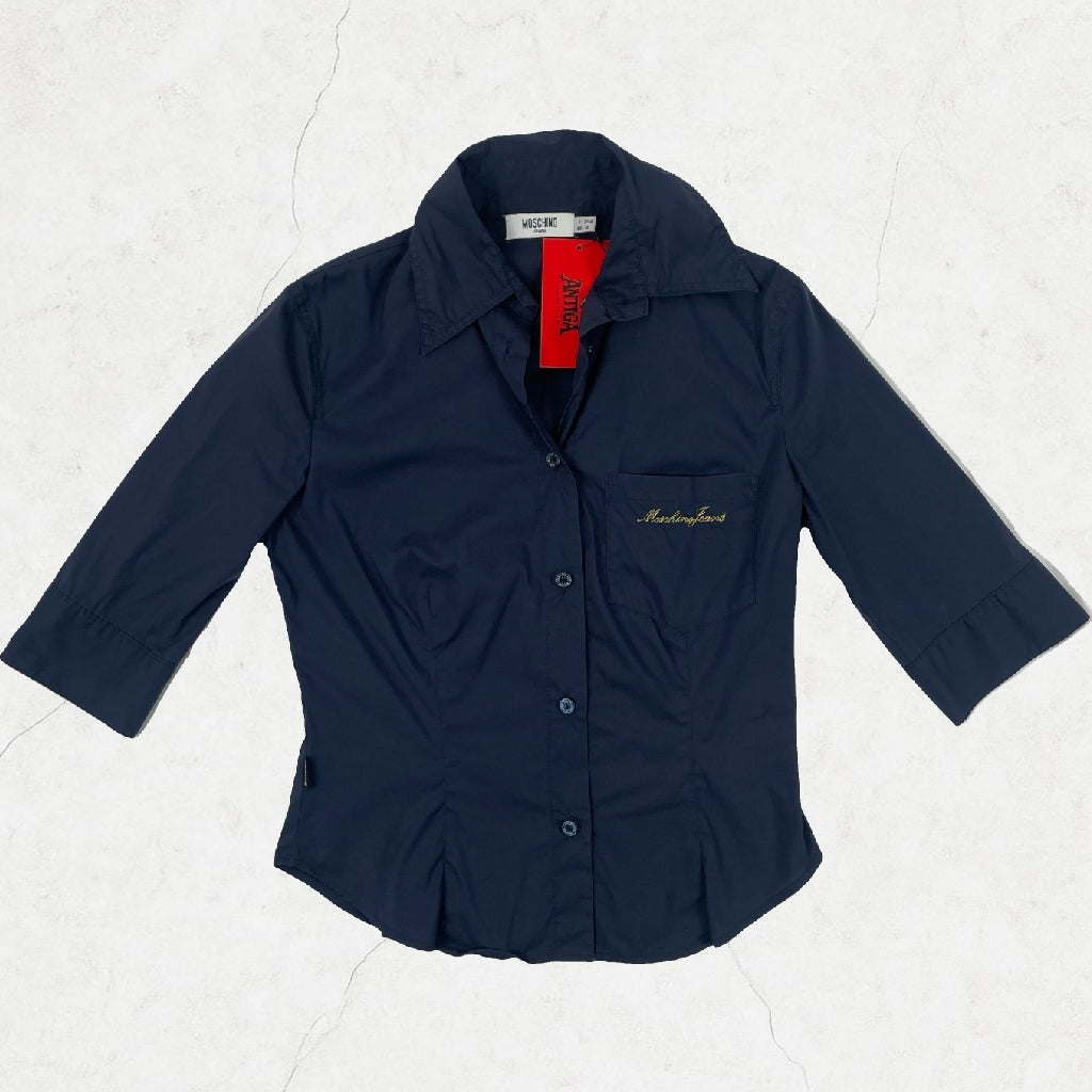 Vintage Moschino Jeans Fitted Shirt - Navy Blue