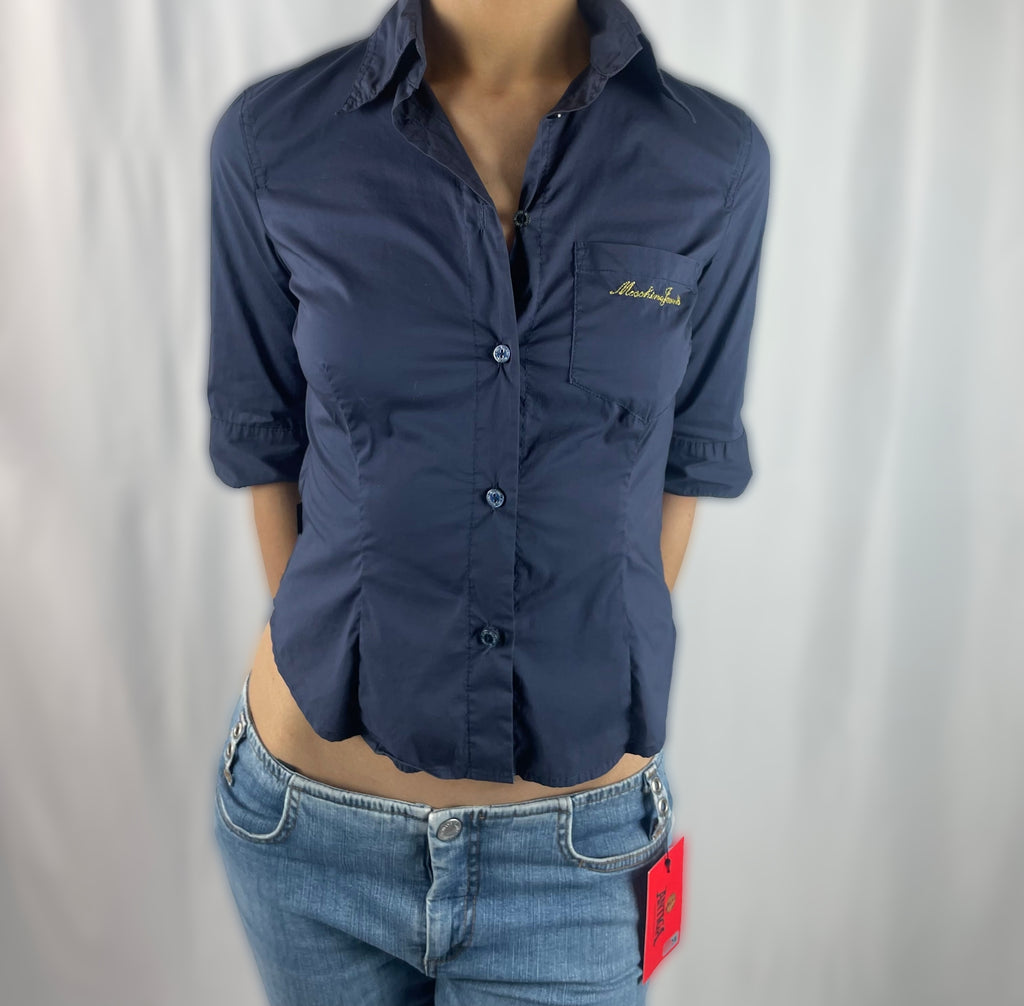 Vintage Moschino Jeans Fitted Shirt - Navy Blue