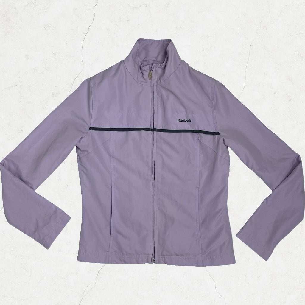 Y2K Reebok Essentials Lilac Zip-Up Track Jacket | UK 6-8