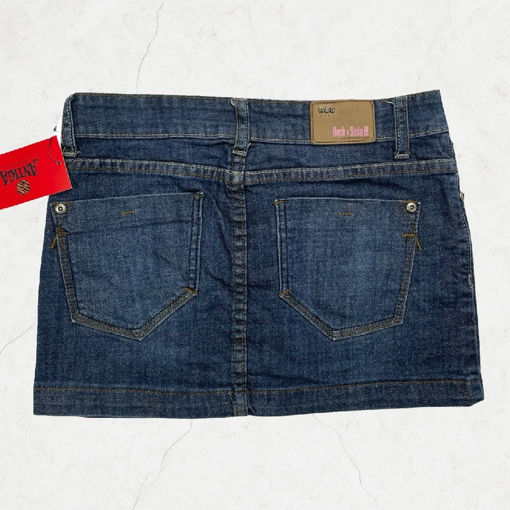Rock & Soda USA Denim Mini Skirt - UK 6 - Y2K Style