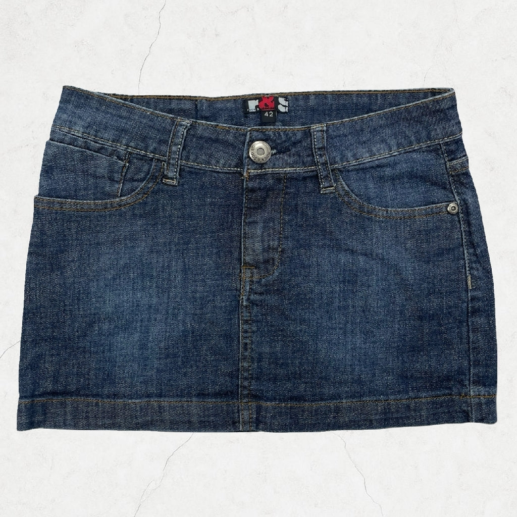 Rock & Soda USA Denim Mini Skirt - UK 6 - Y2K Style