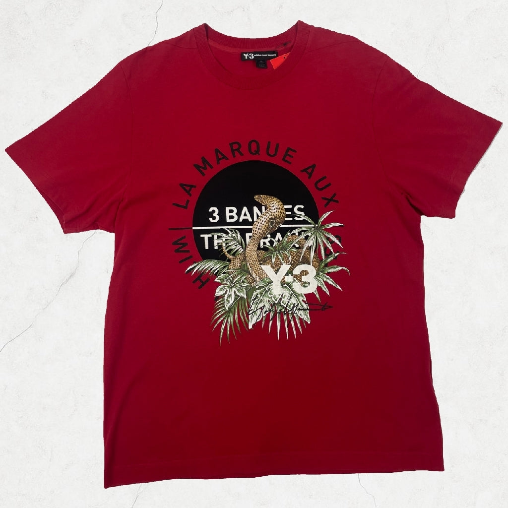 Y-3 x Yohji Yamamoto Red Graphic Snake T-Shirt